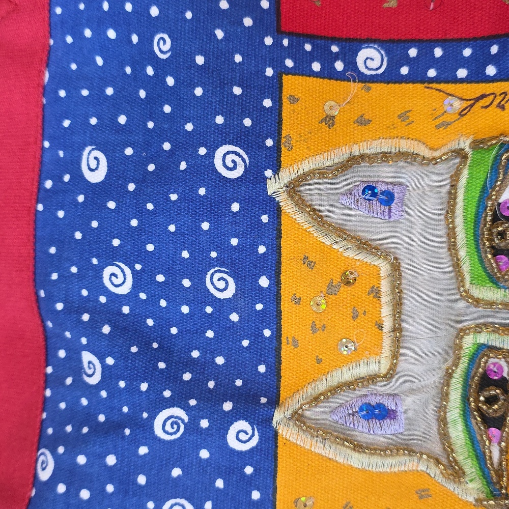 Laurel Burch Fantasticats shoulder tote bag 20"L X 14"W - Picture 10 of 12